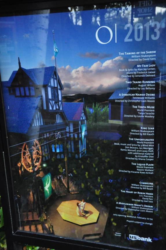 Programação do festival de teatro para o ano que vem, em Ashland, no sul do Oregon, nos Estados Unidos